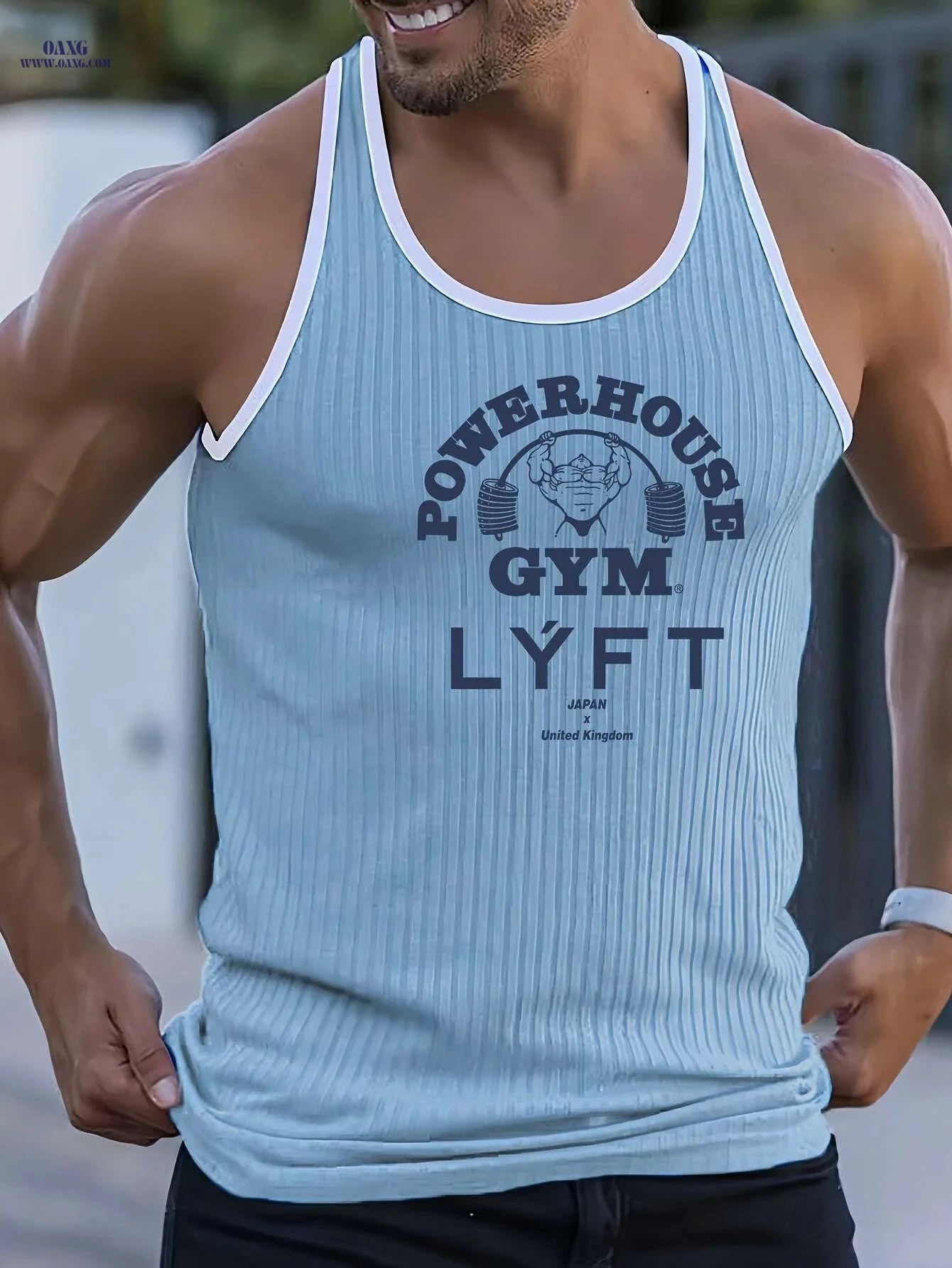 Men's Quick-Dry Athletic Tank Top - Breathable Slim Fit Gym Shirt   OAXG White / S