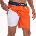 Men's Quick-Dry Beach Shorts - Casual Loose Fit, Stretch Polyester   OAXG 