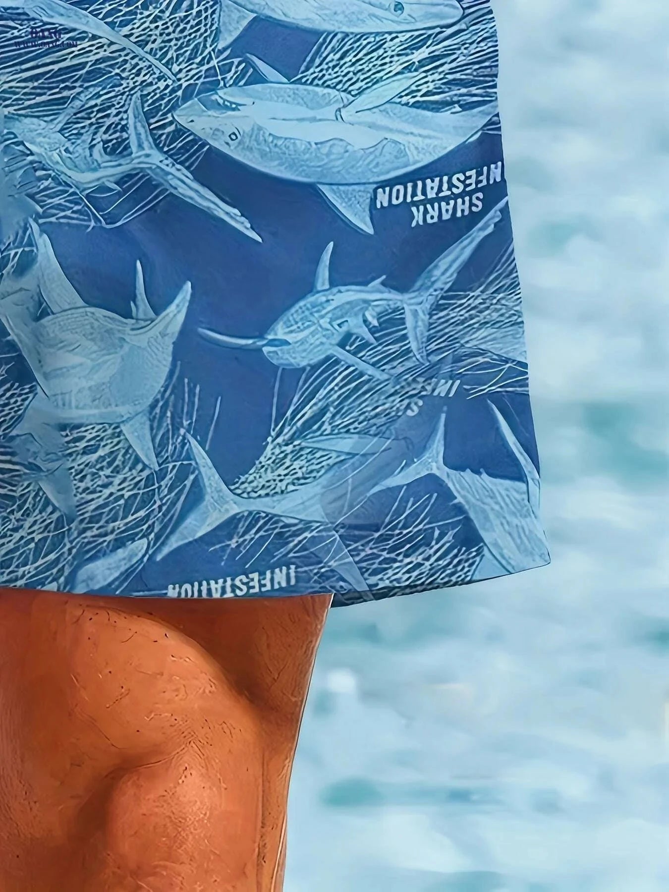 Men's Quick-Dry Beach Shorts - Whale Print Swim Trunks for Summer Fun   OAXG 
