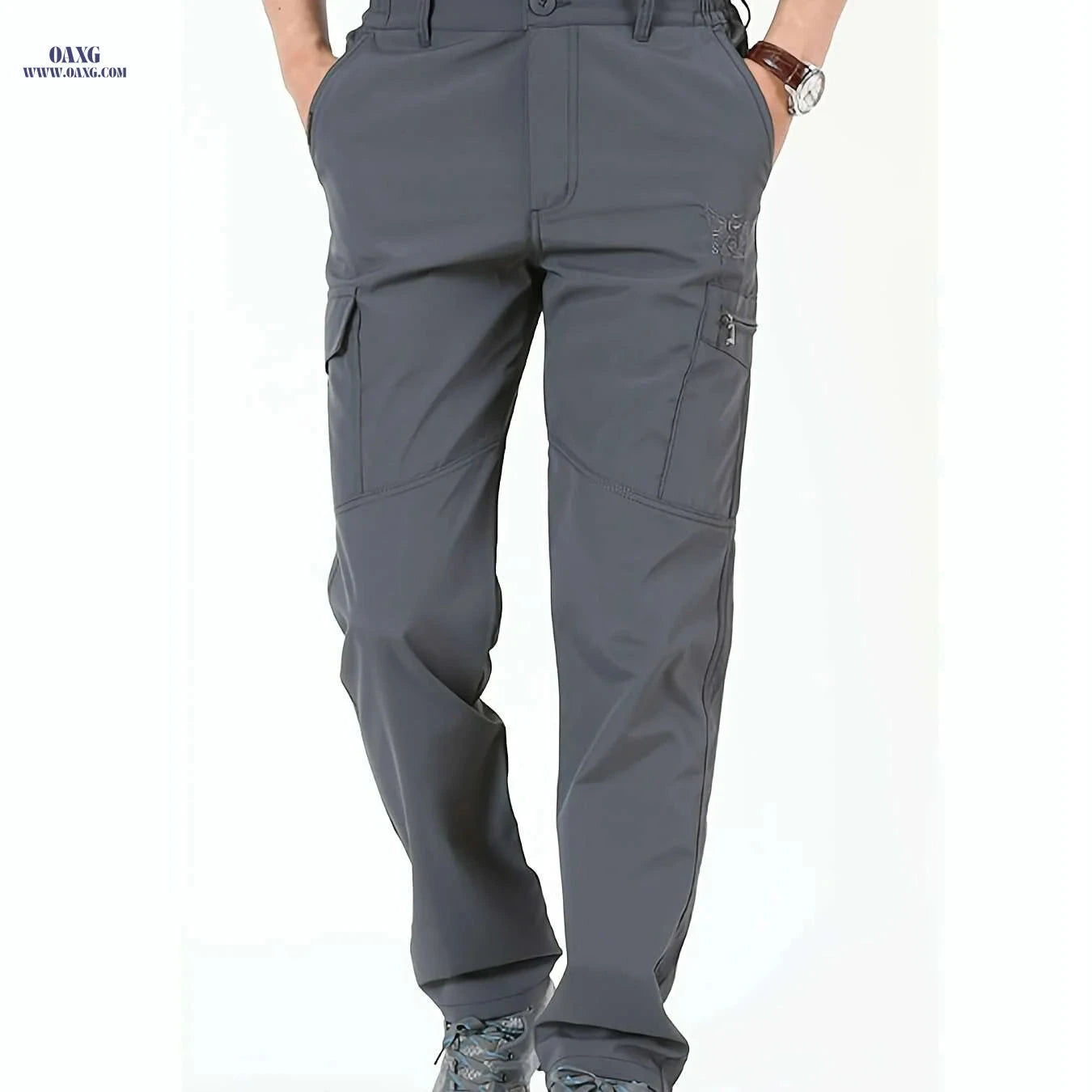 Men's Quick-Dry Cargo Pants - Breathable, Multi-Pocket, Embroidered   OAXG 