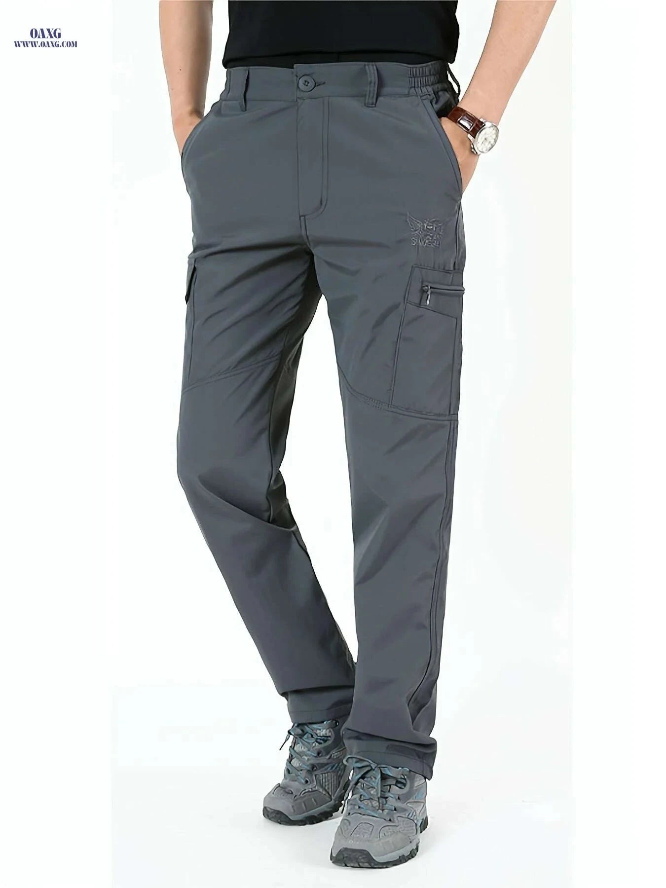 Men's Quick-Dry Cargo Pants - Breathable, Multi-Pocket, Embroidered   OAXG Army Green / S