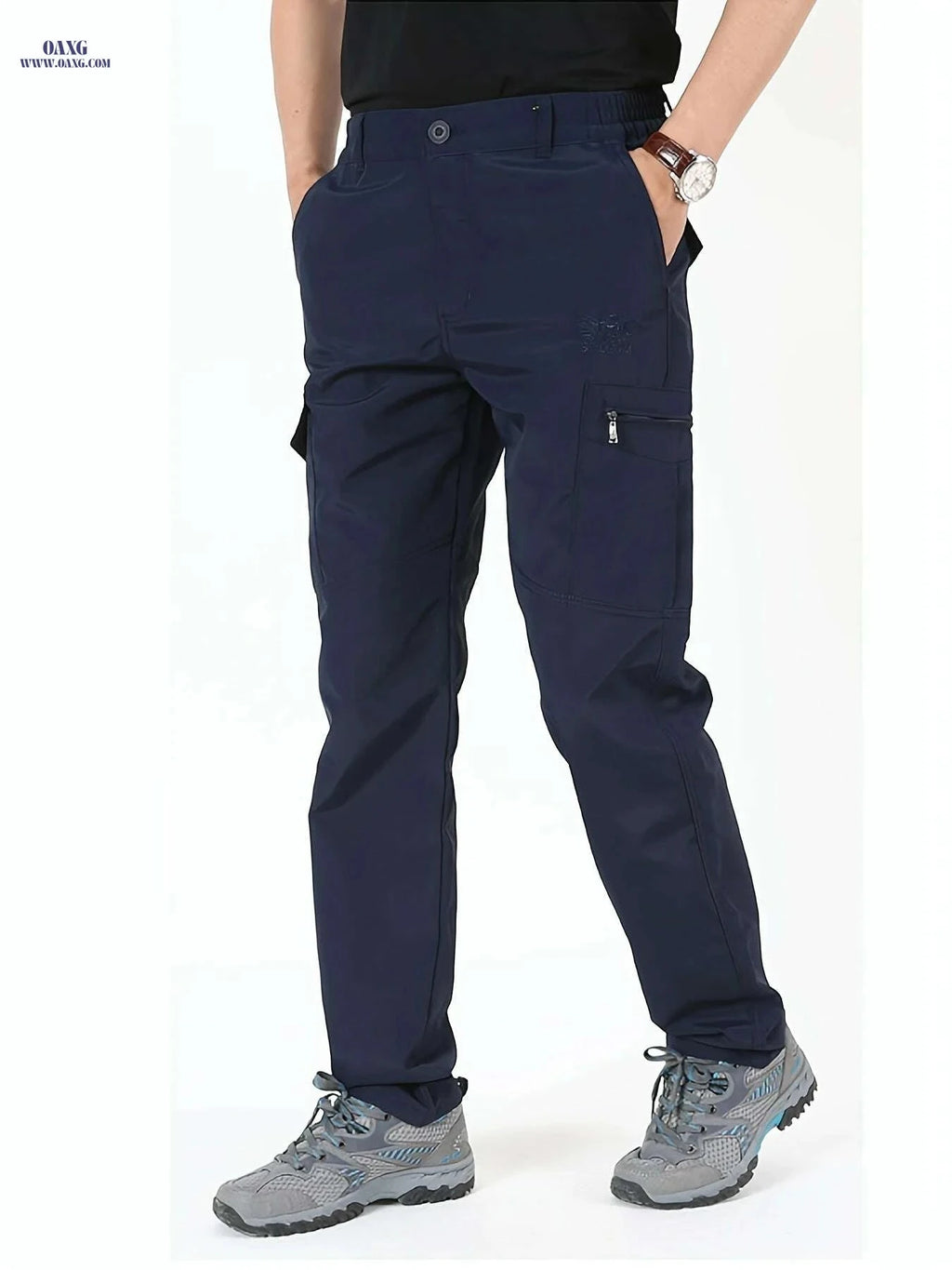 Men's Quick-Dry Cargo Pants - Breathable, Multi-Pocket, Embroidered   OAXG Army Green / S