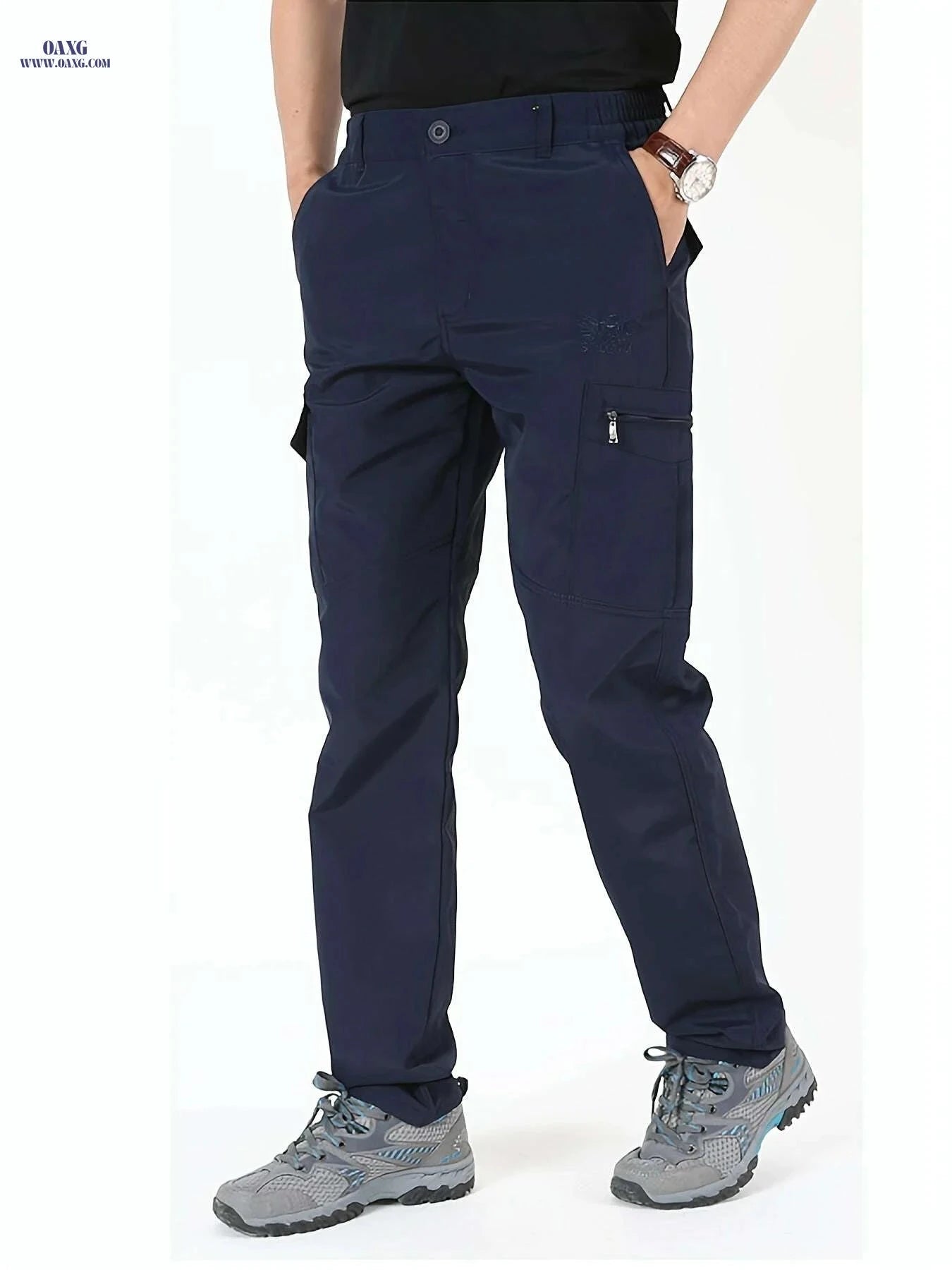 Men's Quick-Dry Cargo Pants - Breathable, Multi-Pocket, Embroidered   OAXG Army Green / S