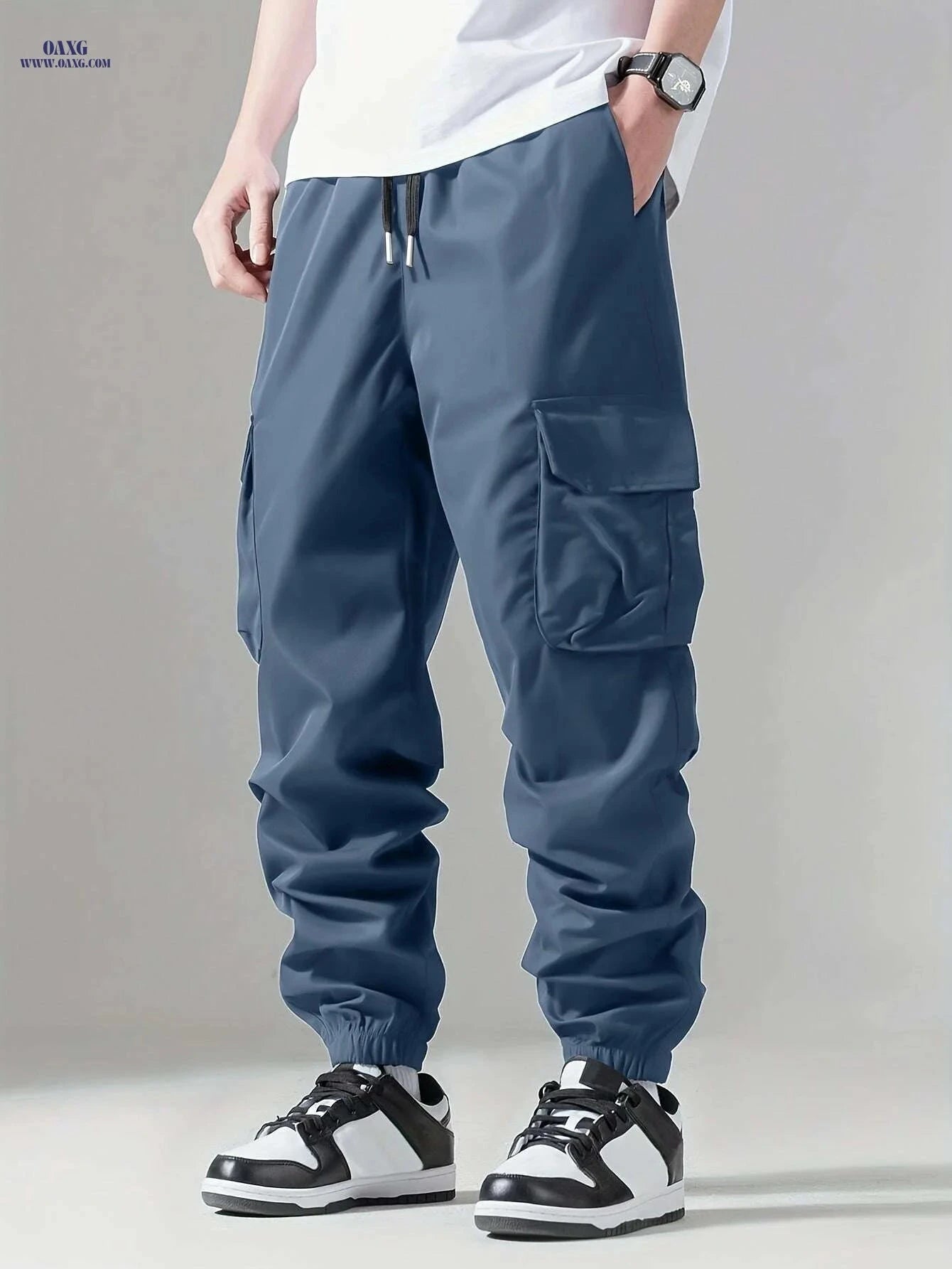 Men's Quick-Dry Cargo Pants - Breathable Outdoor Wear for Hiking   OAXG Peacock Blue / S