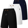 Men's Quick-Dry Casual Board Shorts - Adjustable Waist & Zipper Pockets   OAXG 