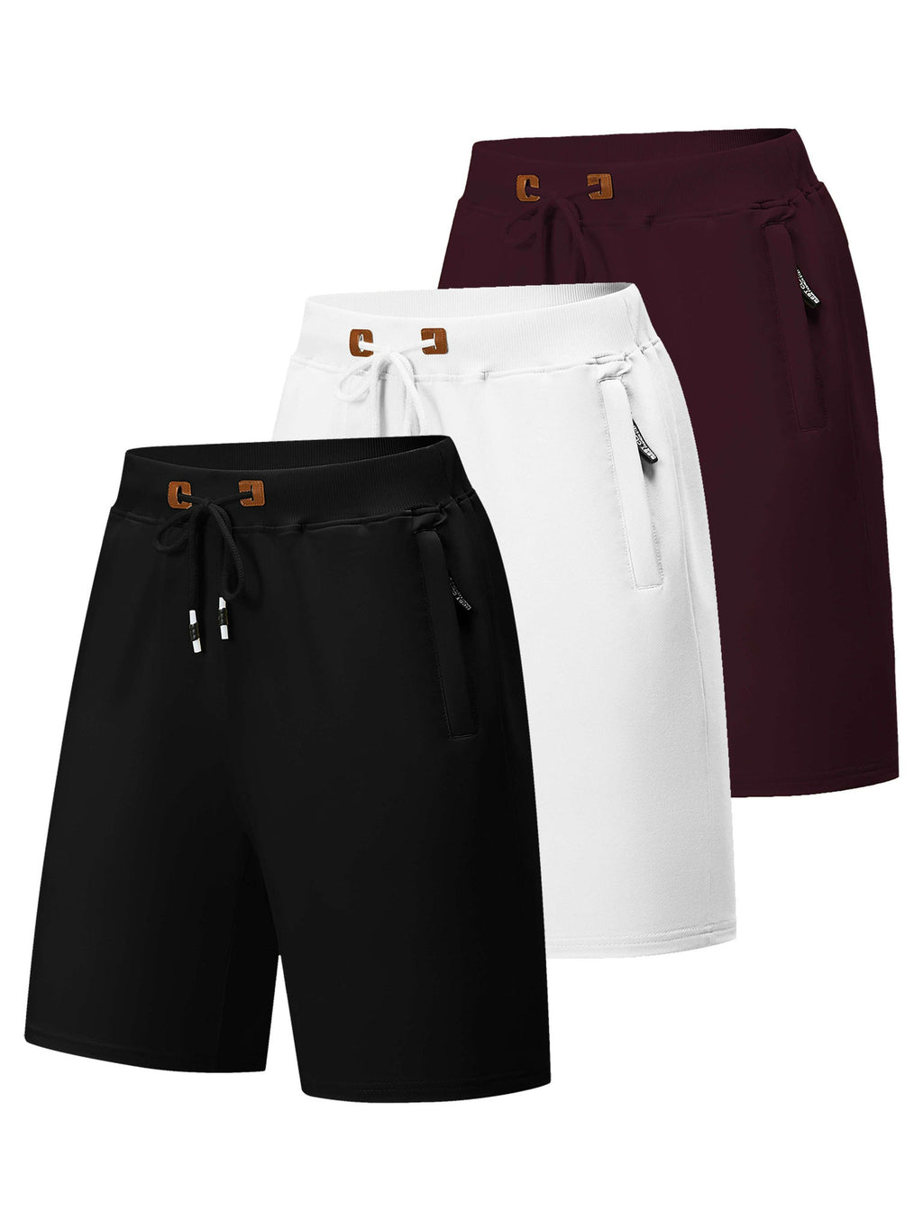 Men's Quick-Dry Casual Board Shorts - Adjustable Waist & Zipper Pockets   OAXG Black, White, Blue / 30
