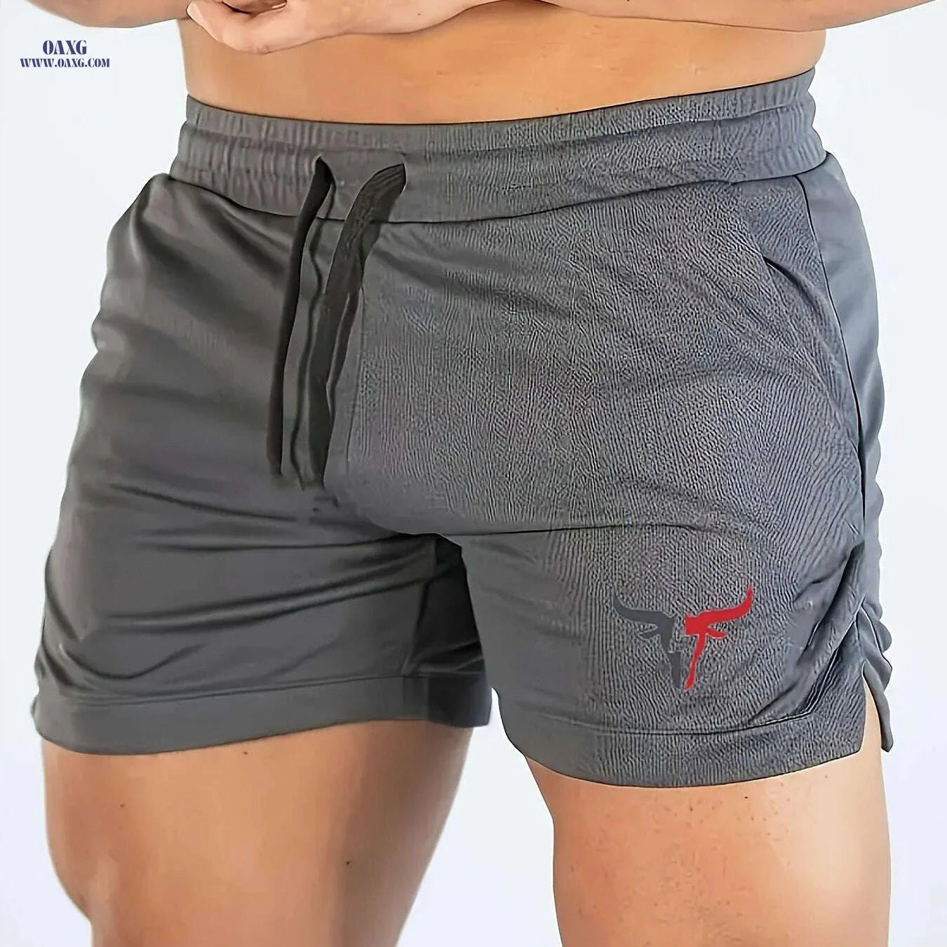 Men's Quick-Dry Fitness Shorts - Lightweight Knit & Three-String Waist   OAXG 