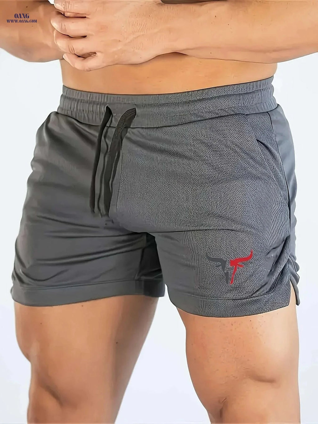 Men's Quick-Dry Fitness Shorts - Lightweight Knit & Three-String Waist   OAXG 