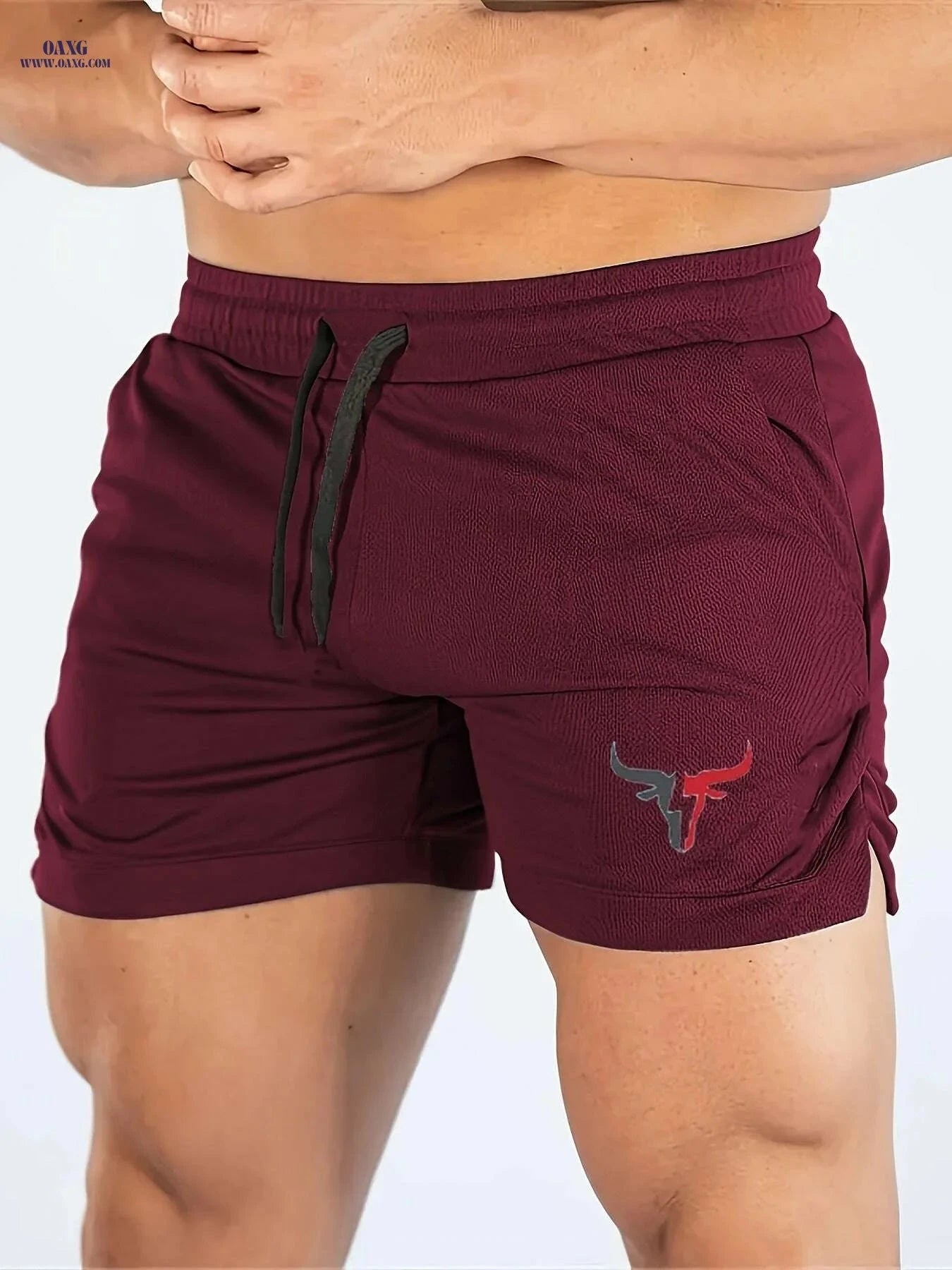 Men's Quick-Dry Fitness Shorts - Lightweight Knit & Three-String Waist   OAXG White / US XS