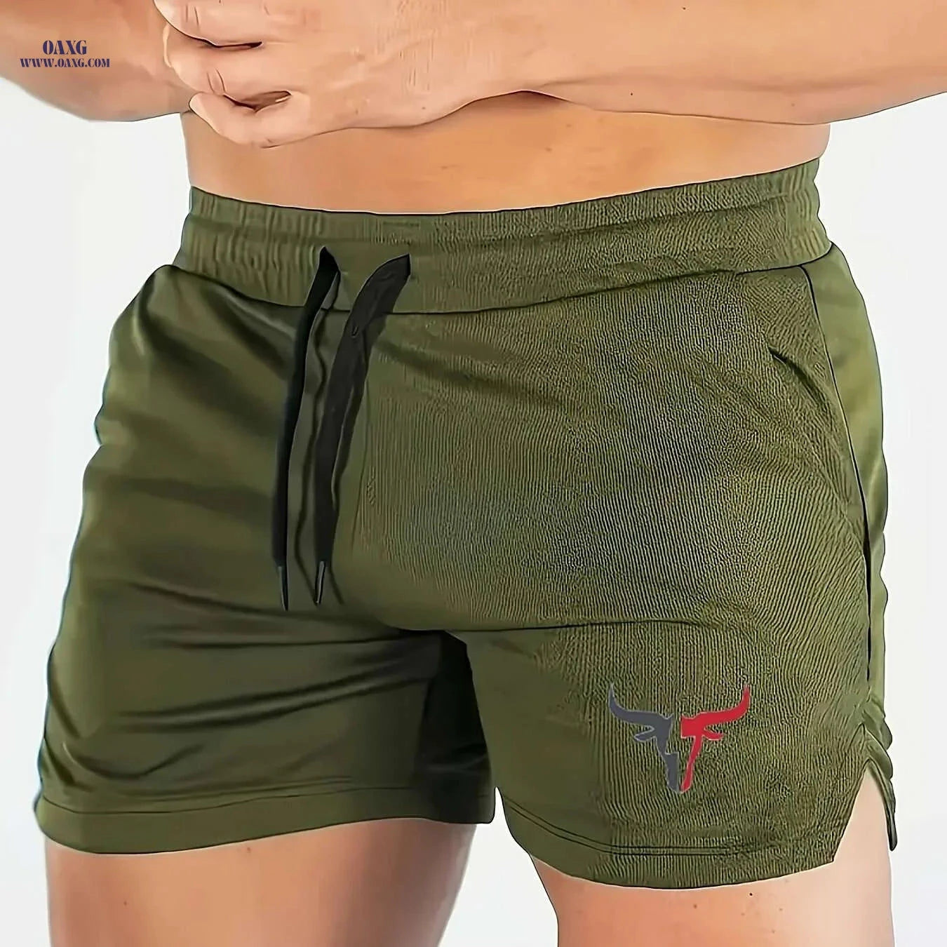Men's Quick-Dry Fitness Shorts - Lightweight Knit & Three-String Waist   OAXG White / US XS