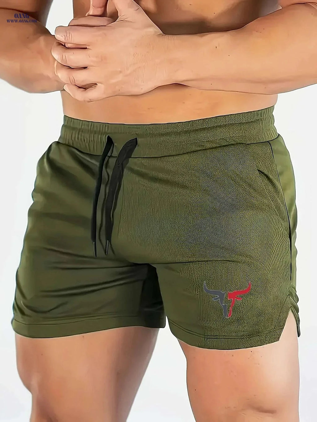Men's Quick-Dry Fitness Shorts - Lightweight Knit & Three-String Waist   OAXG White / US XS