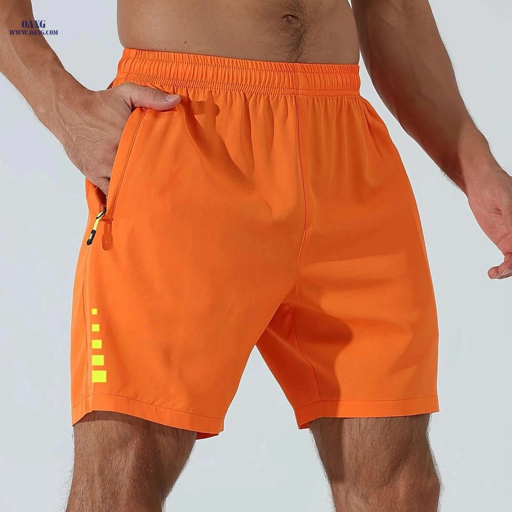 Men’s Quick-Dry Loose Running Shorts - Lightweight & Stretchy Fit   OAXG Orange red / FR S