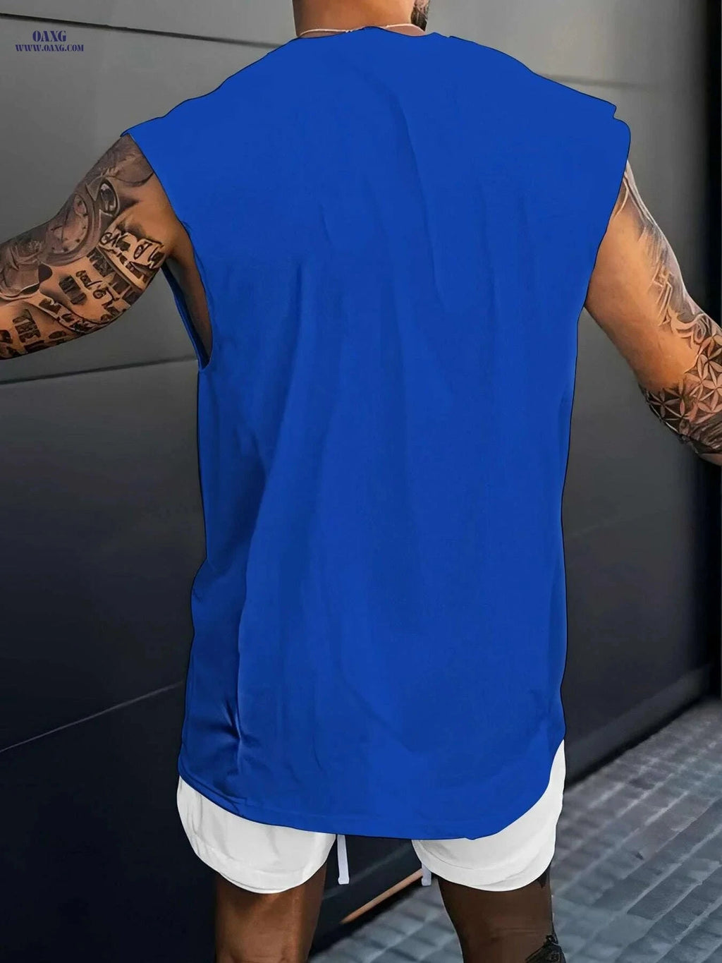 Men's Quick-Dry Muscle Tank Shirt - Lightweight Paris Print Design   OAXG 