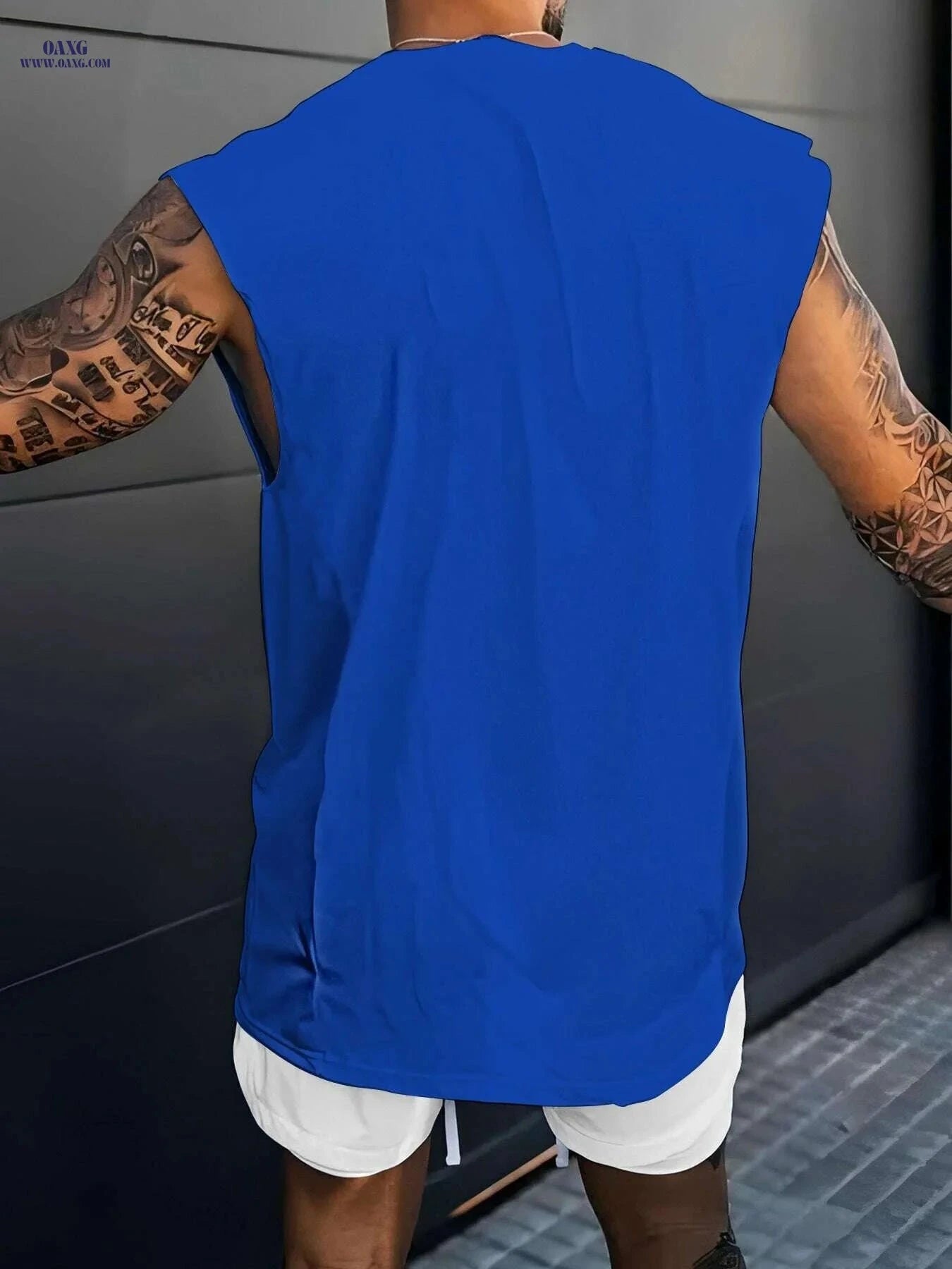 Men's Quick-Dry Muscle Tank Shirt - Lightweight Paris Print Design   OAXG 