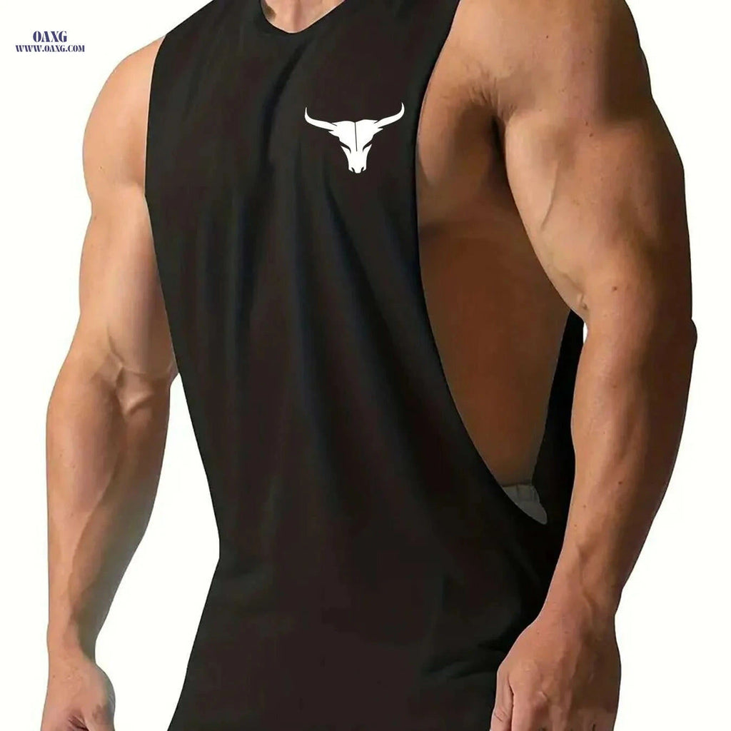 Men's Quick-Dry Muscle Tank Top - Moisture-Wicking Athletic Shirt   OAXG Black / S