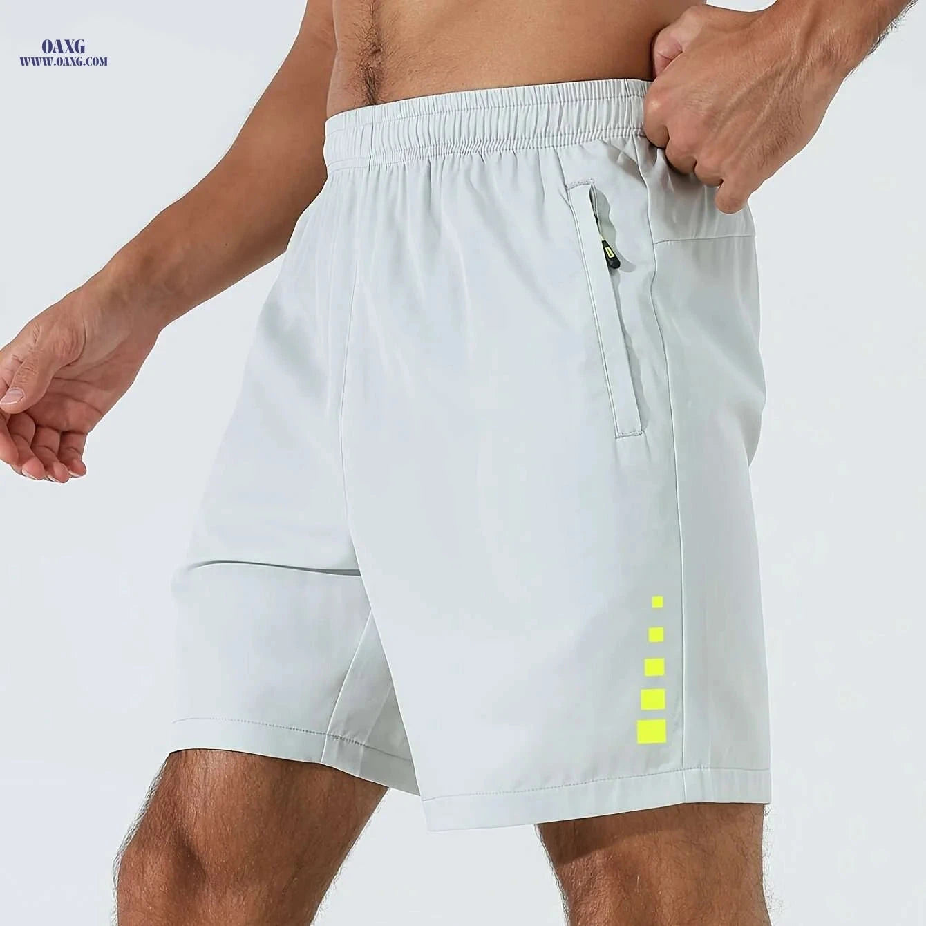 Men's Quick-Dry Running Fitness Shorts - Loose Fit, Stretchy Polyester   OAXG Dark Gray / S