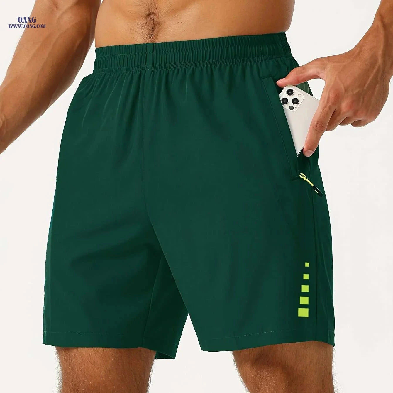 Men's Quick-Dry Running Fitness Shorts - Loose Fit, Stretchy Polyester   OAXG Dark Gray / S