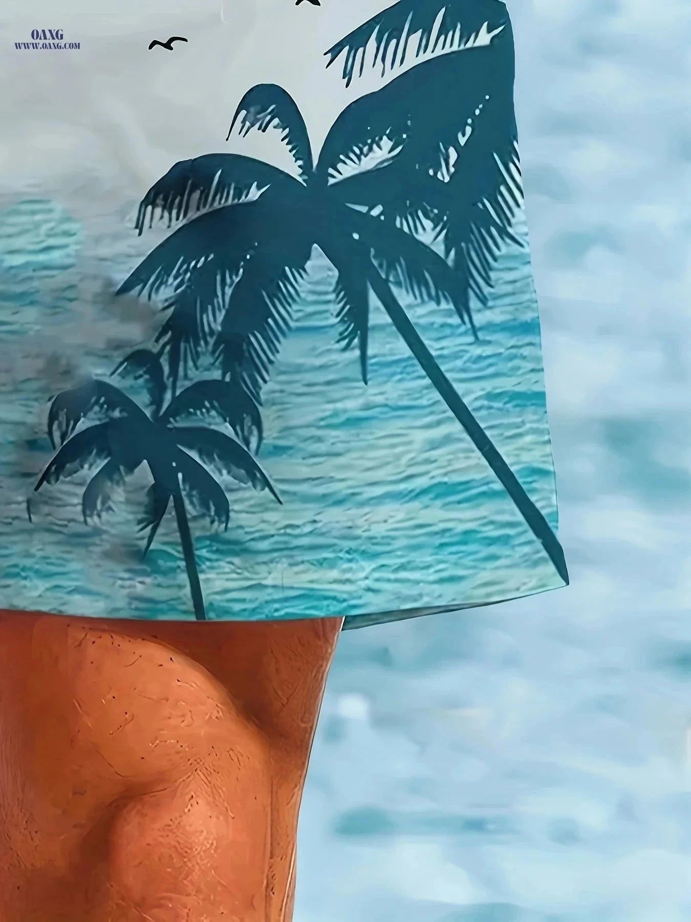 Men's Quick-Dry Swim Shorts - Lightweight Tropical Print Beachwear   OAXG Mixed Color / FR M