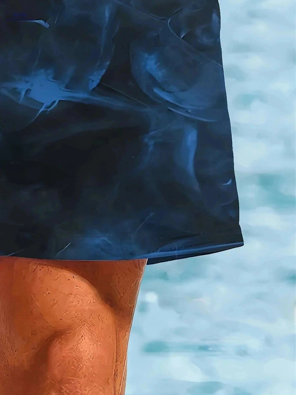 Men's Quick-Dry Swim Shorts - Navy Blue Board Shorts with Drawstring   OAXG Mixed Color / S