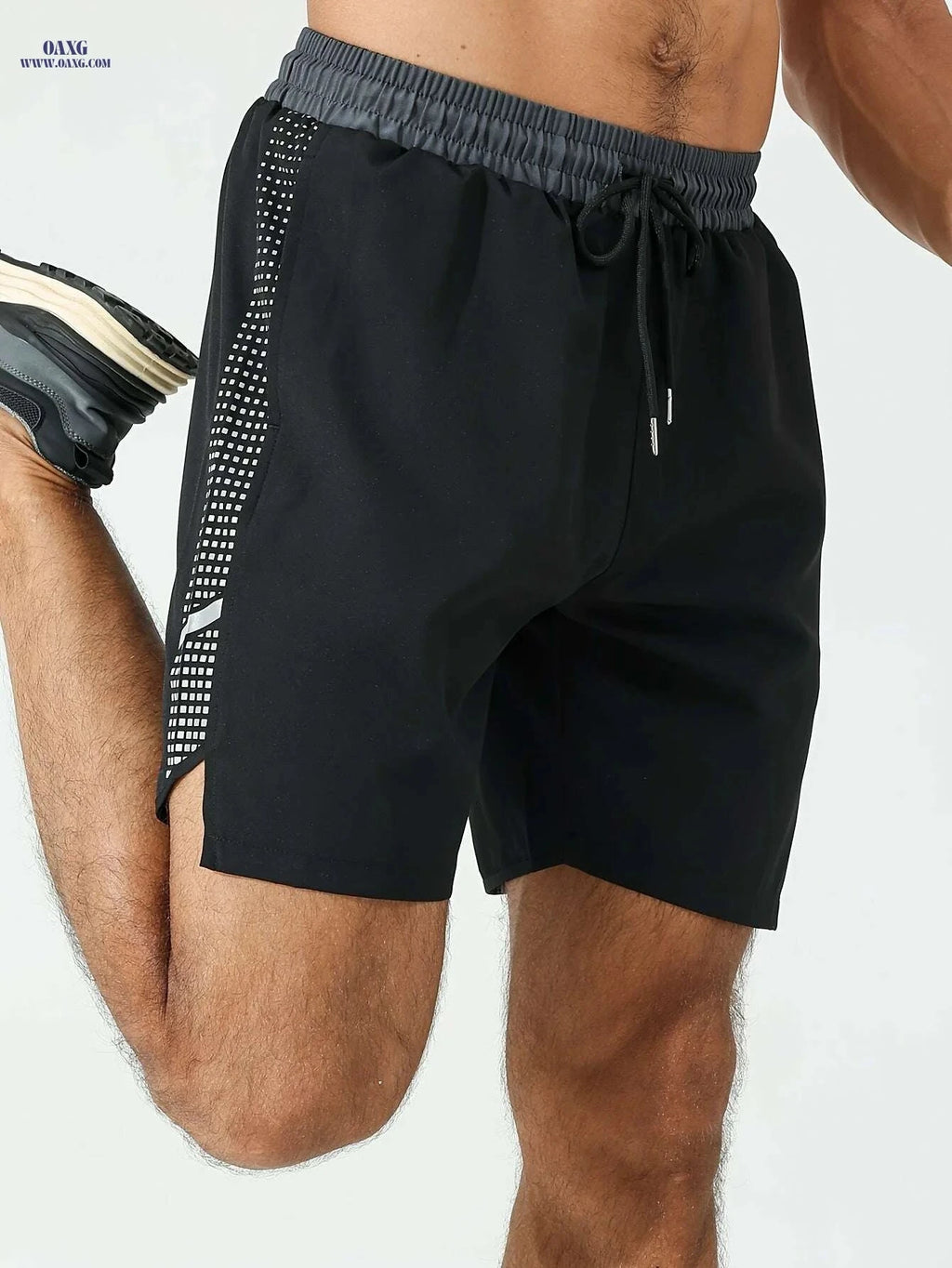 Men's Quick-Dry Swim Shorts - Reflective Loose-Fit for Water Sports   OAXG Black / S