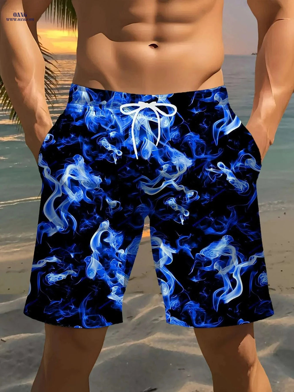 Men's Quick-Dry Swim Trunks - Lightweight Swim Shorts for Beach   OAXG Blue / S