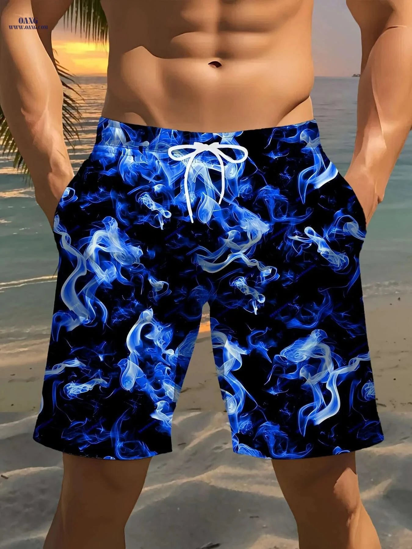 Men's Quick-Dry Swim Trunks - Lightweight Swim Shorts for Beach   OAXG Blue / S
