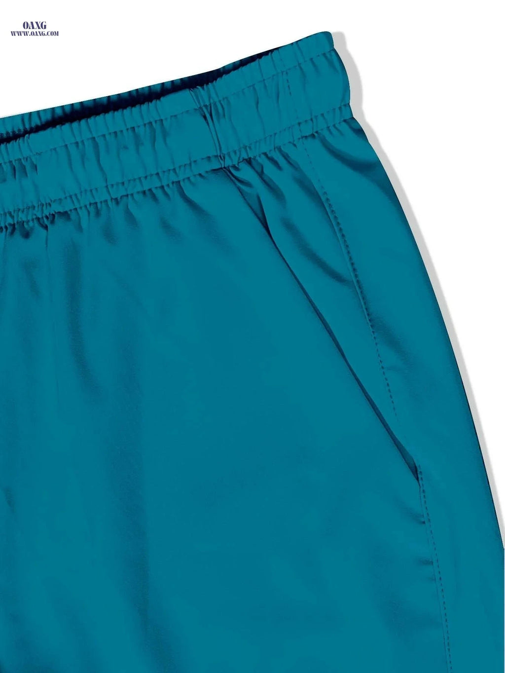 Men's Quick-Dry Swim Trunks - Tropical Palm Print, Elastic Waistband   OAXG Peacock Blue / M
