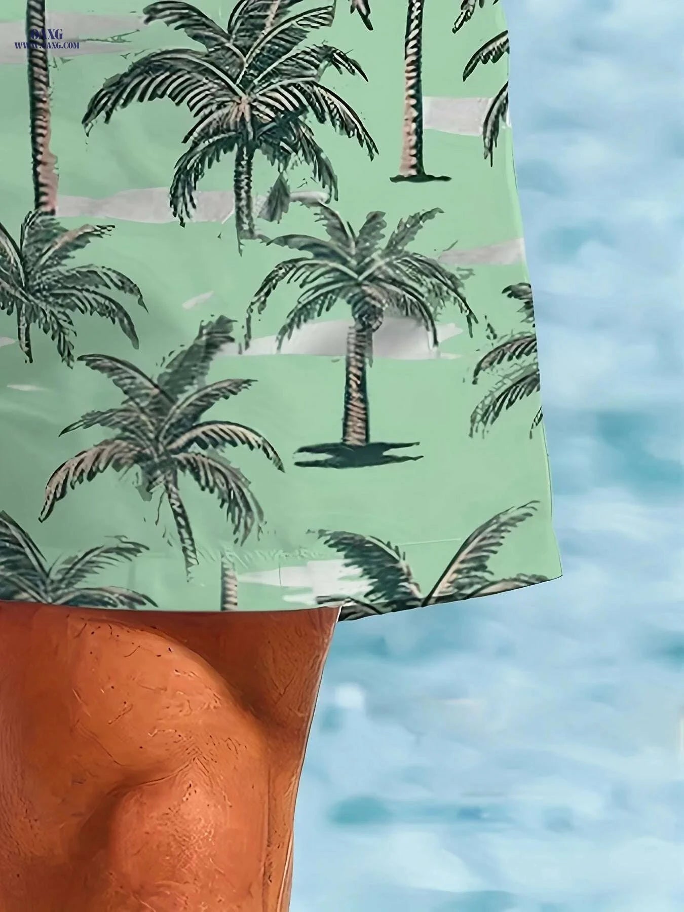 Men's Quick-Dry Swim Trunks - Tropical Print Beach Board Shorts   OAXG 