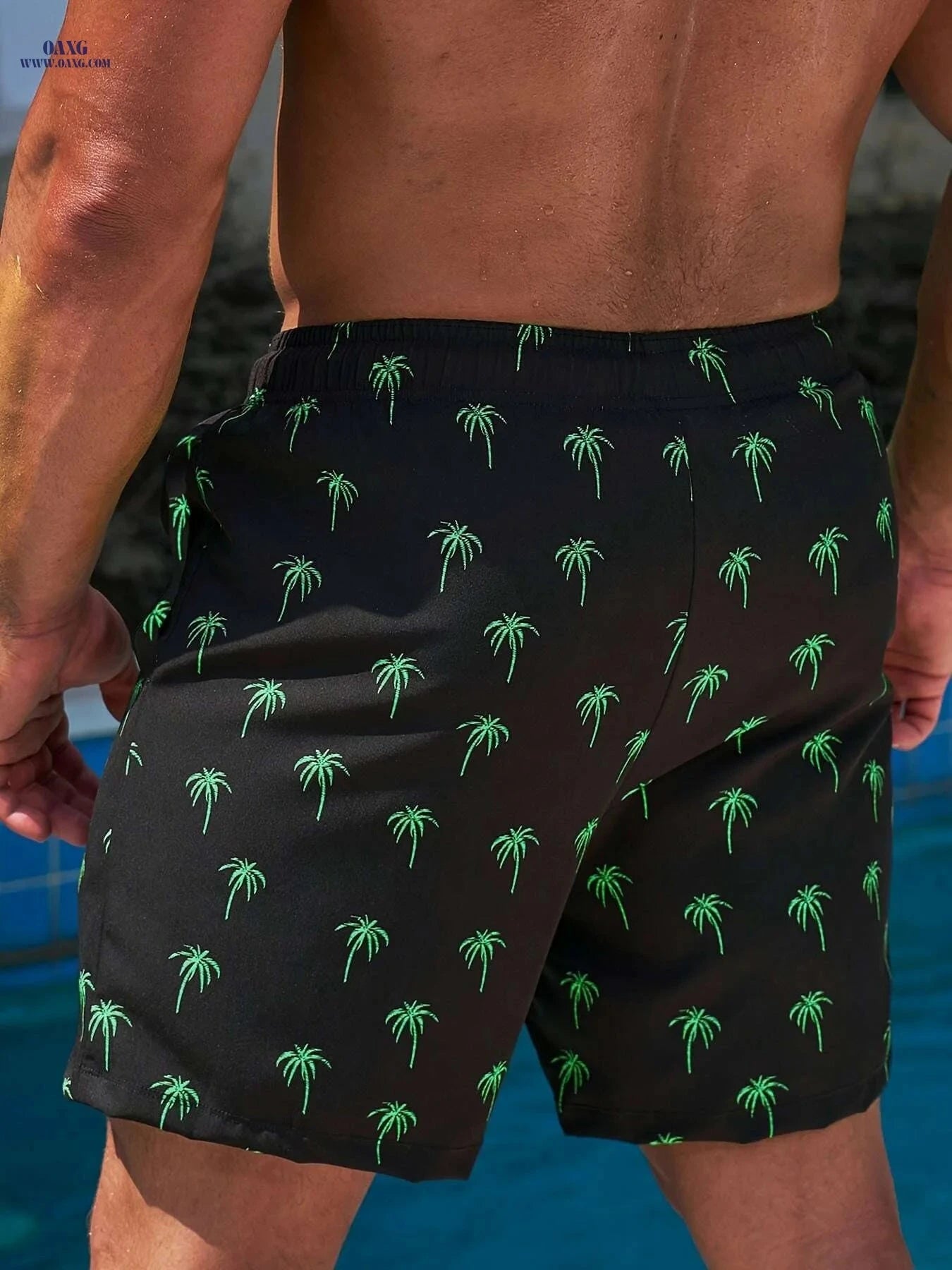 Men's Quick-Drying Beach Shorts - Cartoon Patterned Vacation Style   OAXG Mixed Color / S