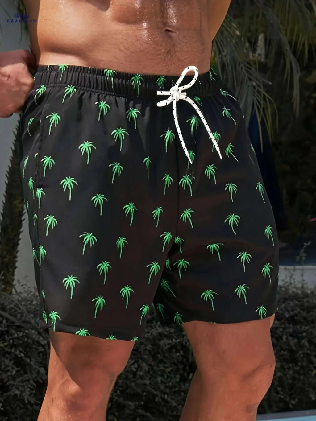 Men's Quick-Drying Beach Shorts - Cartoon Patterned Vacation Style   OAXG Mixed Color / S