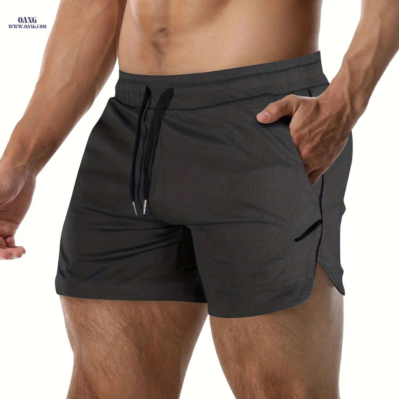 Men's Quick Drying Shorts - Elastic Waist, Comfy Design for Gym   OAXG 