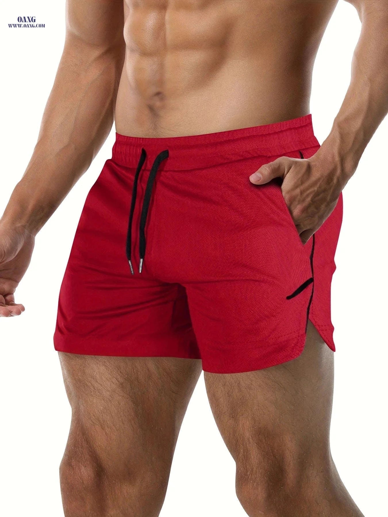 Men's Quick Drying Shorts - Elastic Waist, Comfy Design for Gym   OAXG 