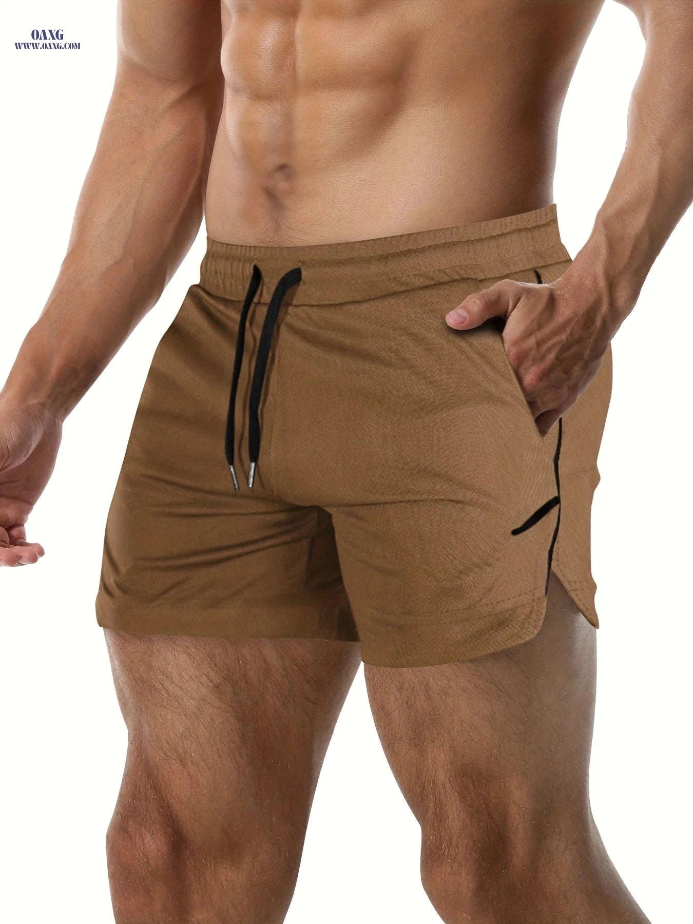 Men's Quick Drying Shorts - Elastic Waist, Comfy Design for Gym   OAXG 