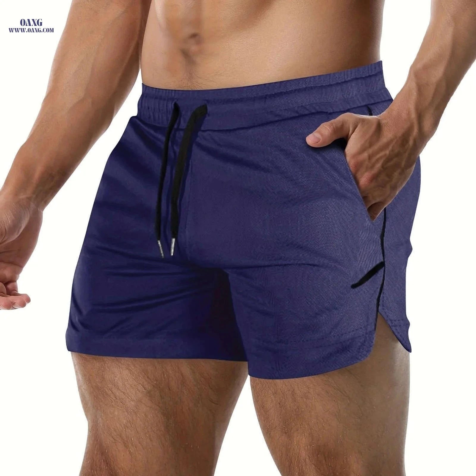 Men's Quick Drying Shorts - Elastic Waist, Comfy Design for Gym   OAXG 