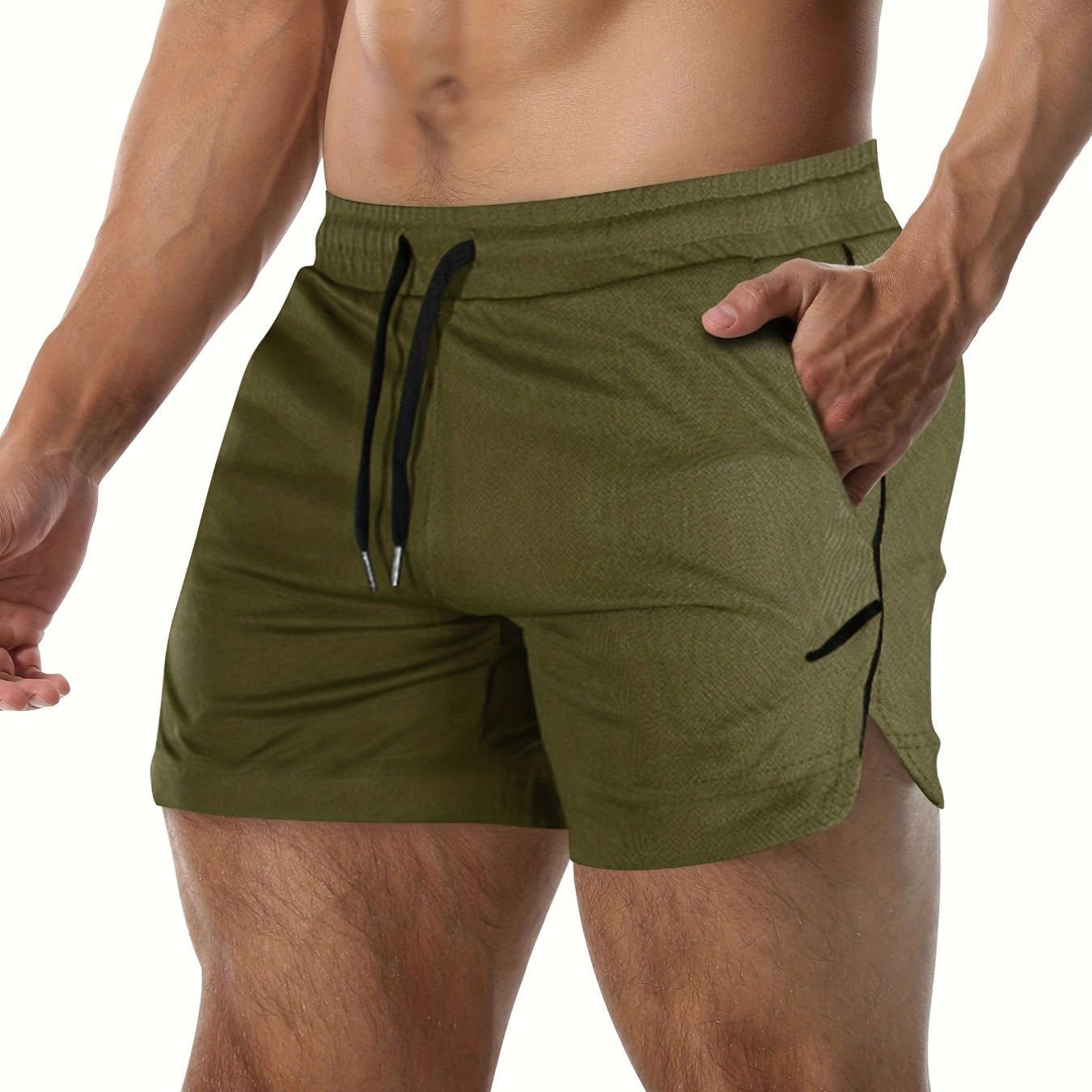 Men's Quick Drying Shorts - Elastic Waist, Comfy Design for Gym   OAXG 
