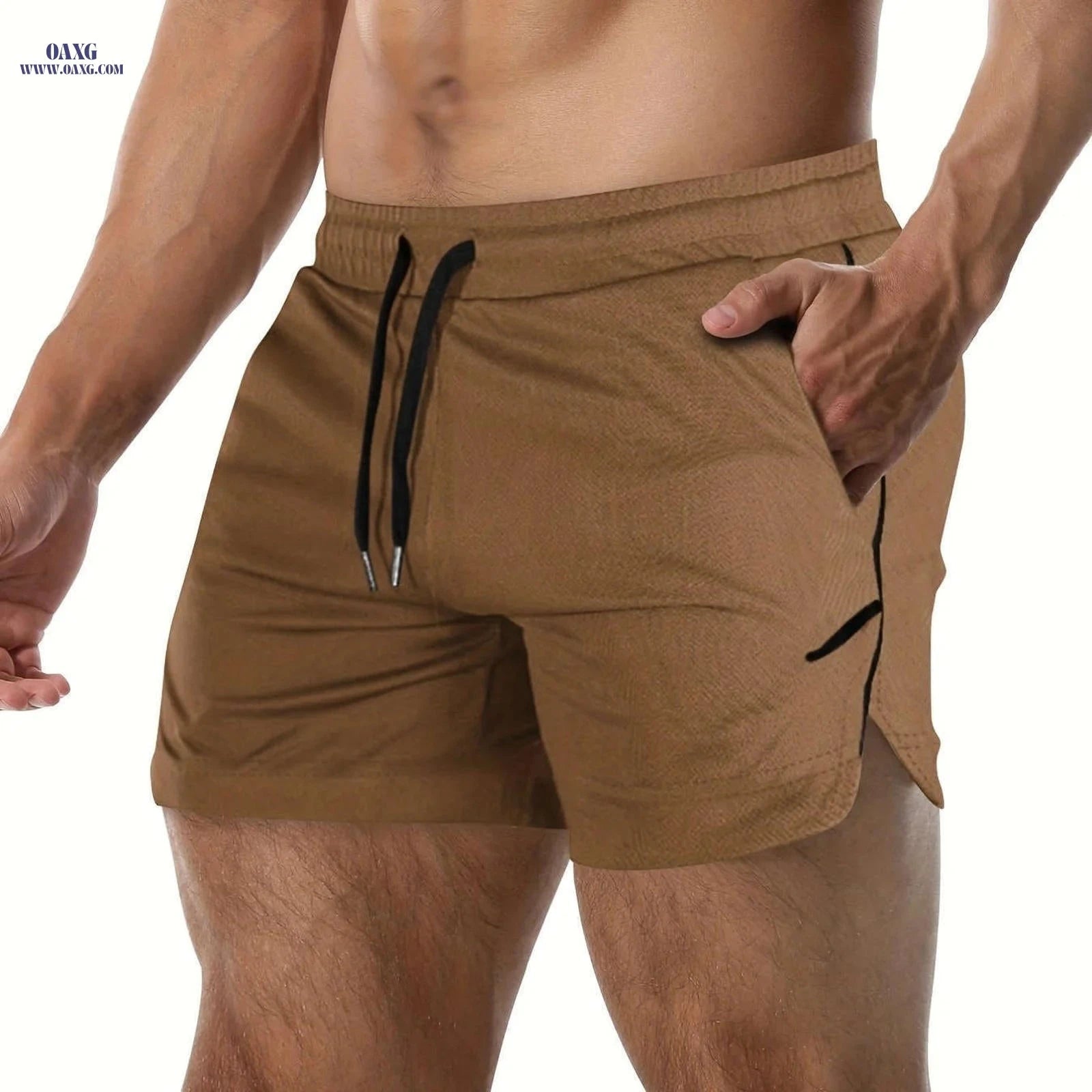 Men's Quick Drying Shorts - Elastic Waist, Comfy Design for Gym   OAXG 