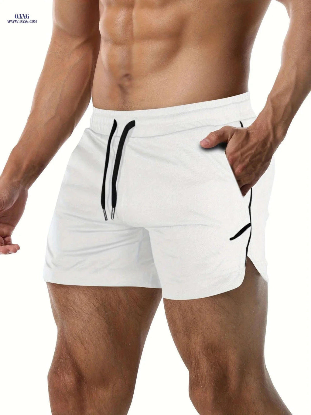 Men's Quick Drying Shorts - Elastic Waist, Comfy Design for Gym   OAXG 