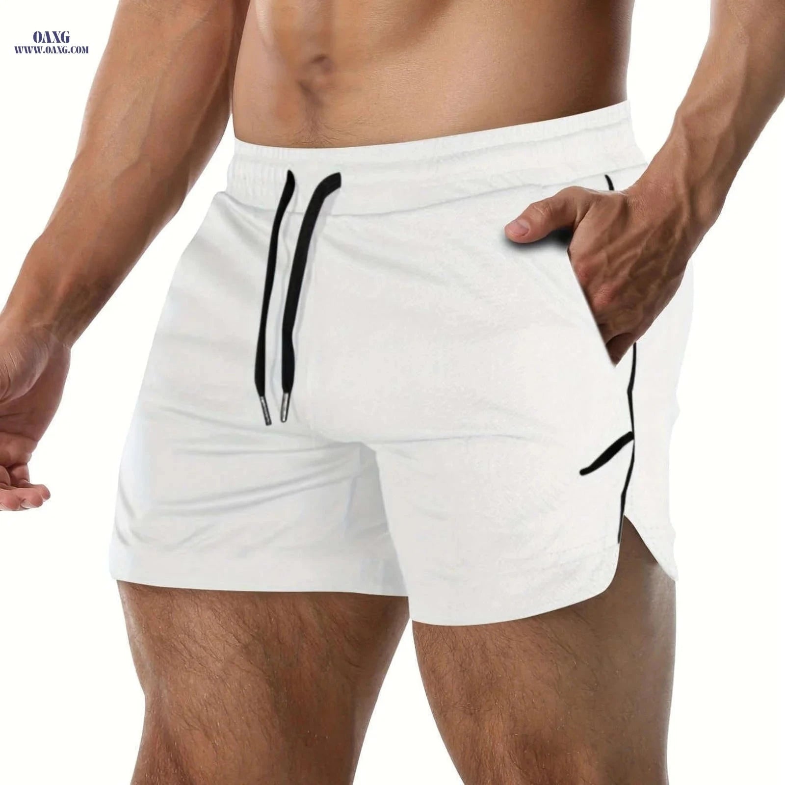 Men's Quick Drying Shorts - Elastic Waist, Comfy Design for Gym   OAXG 