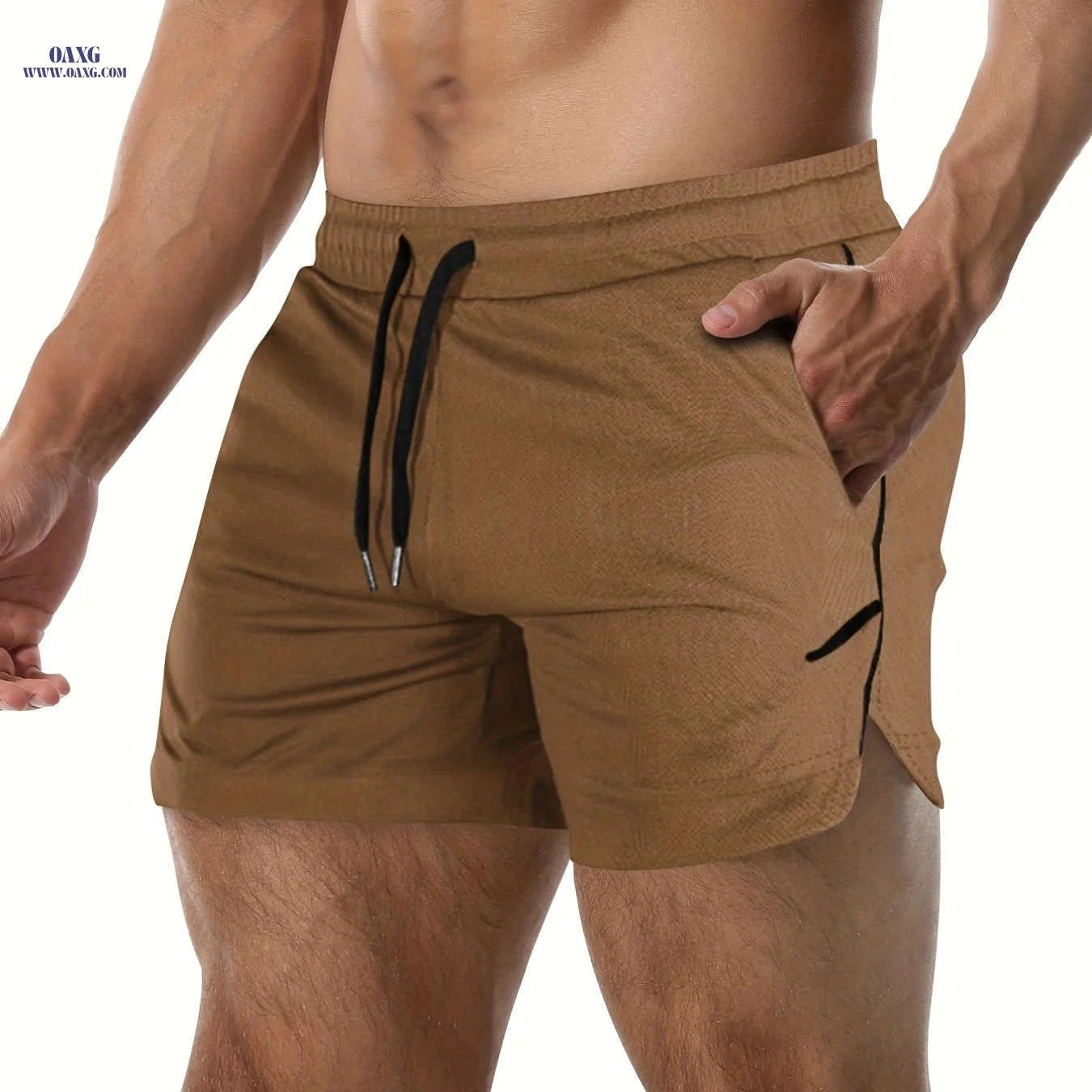 Men's Quick Drying Shorts - Elastic Waist, Comfy Design for Gym   OAXG 