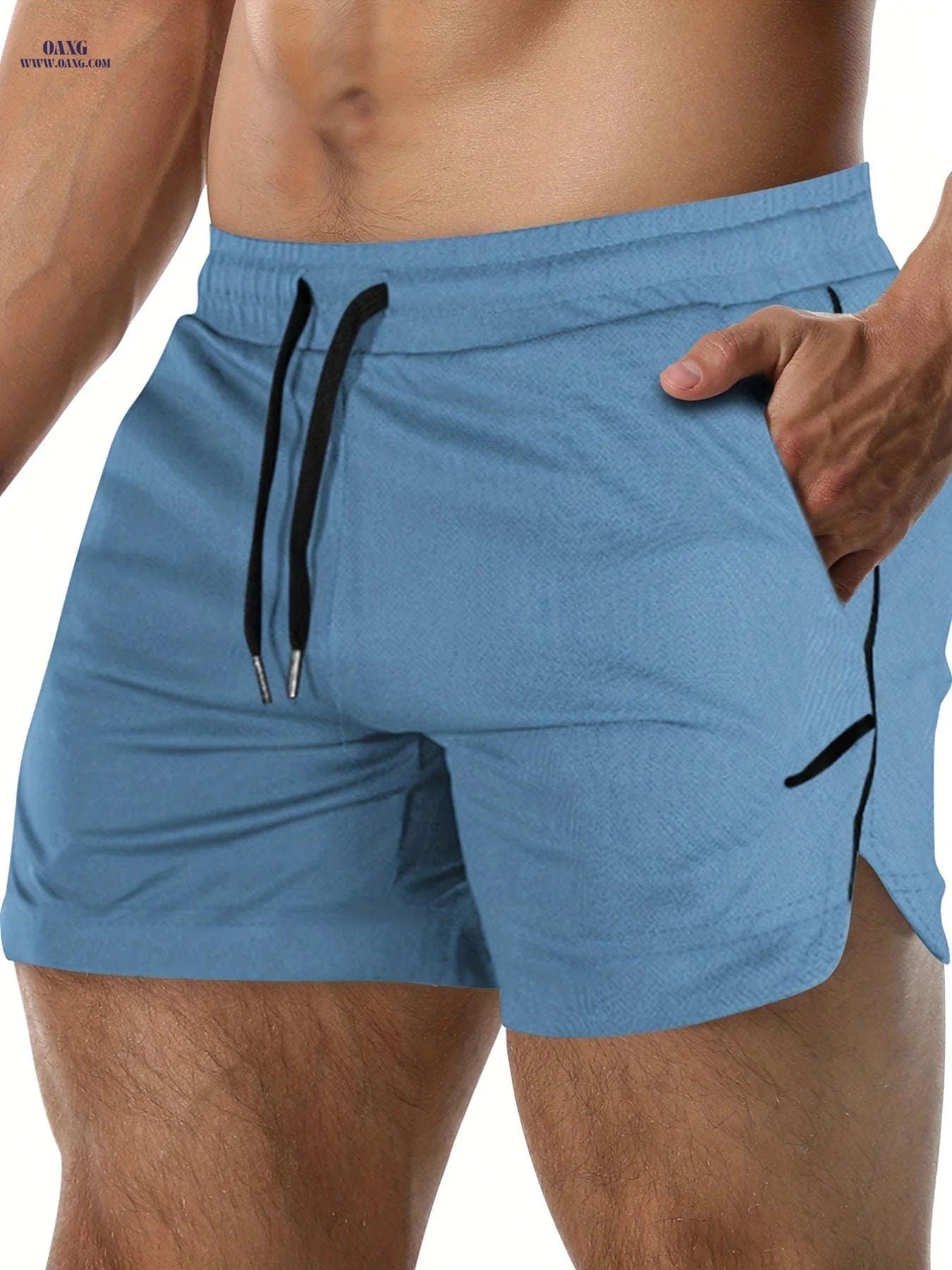 Men's Quick Drying Shorts - Elastic Waist, Comfy Design for Gym   OAXG 