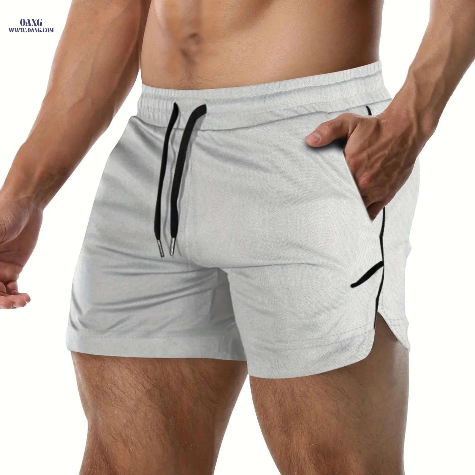 Men's Quick Drying Shorts - Elastic Waist, Comfy Design for Gym   OAXG 