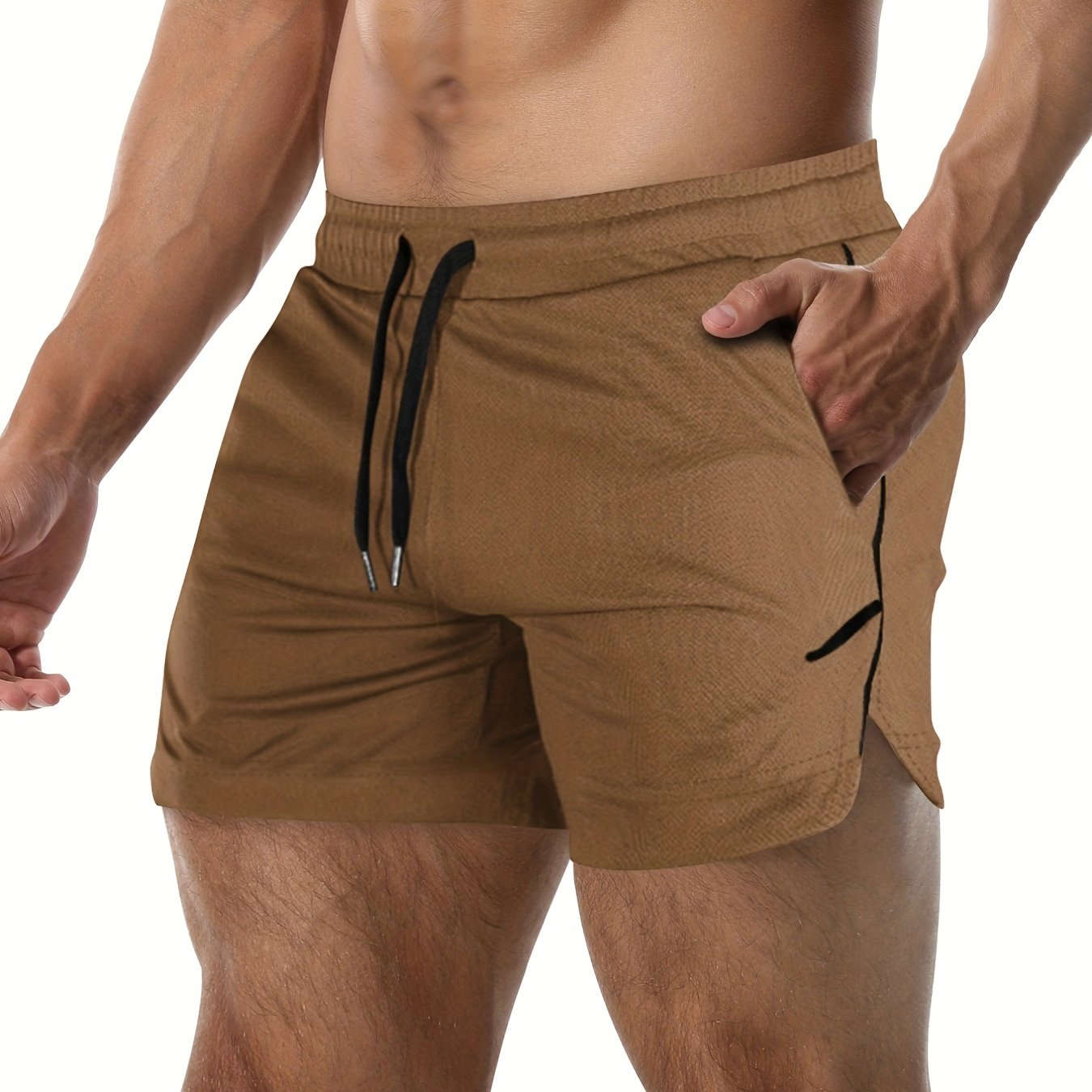 Men's Quick Drying Shorts - Elastic Waist, Comfy Design for Gym   OAXG 