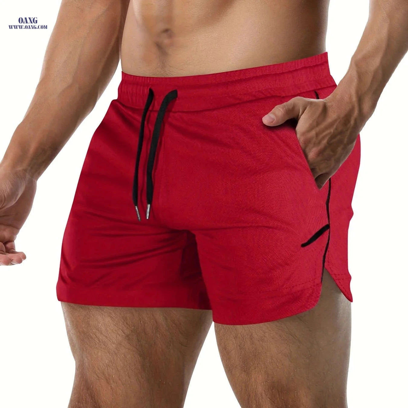 Men's Quick Drying Shorts - Elastic Waist, Comfy Design for Gym   OAXG 