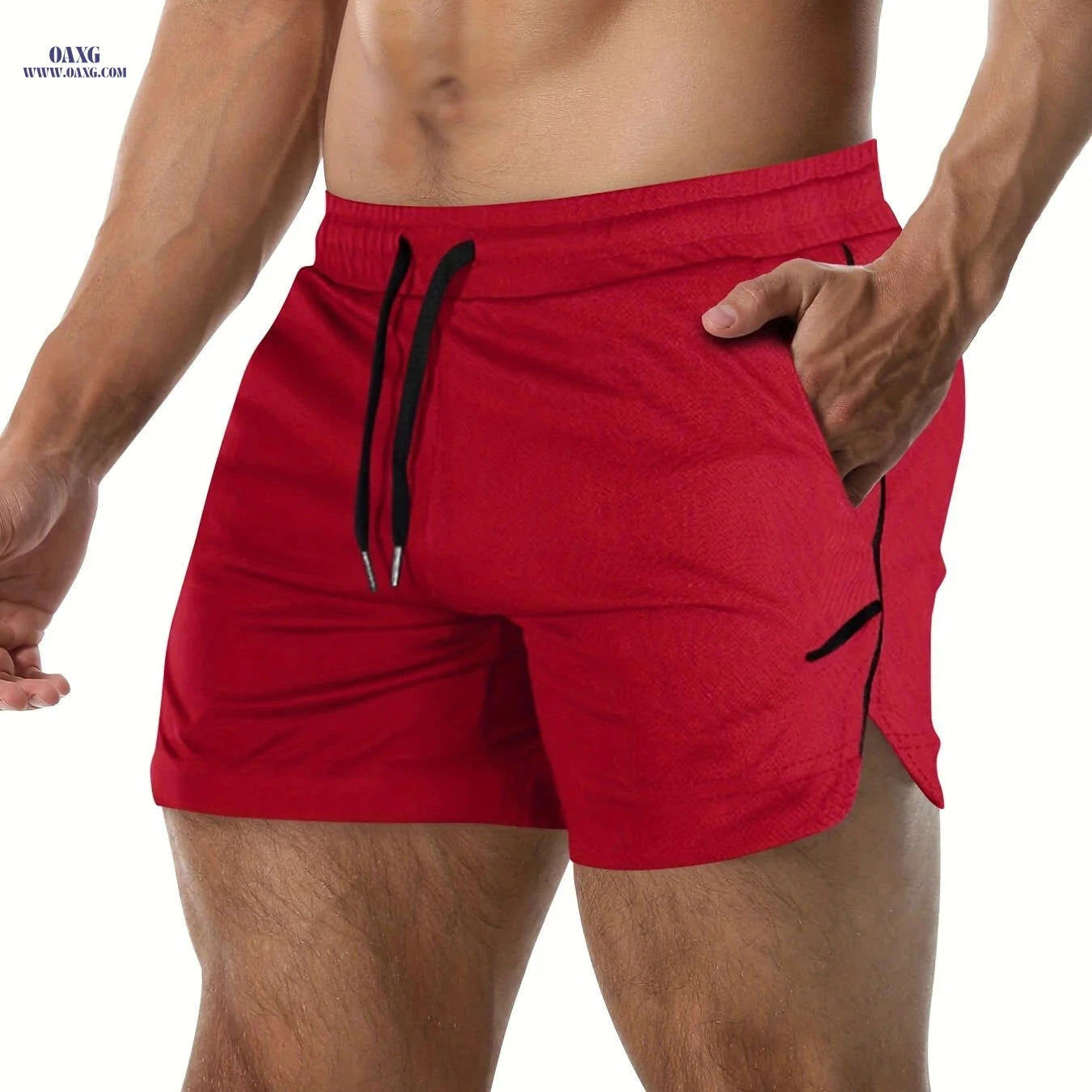 Men's Quick Drying Shorts - Elastic Waist, Comfy Design for Gym   OAXG 