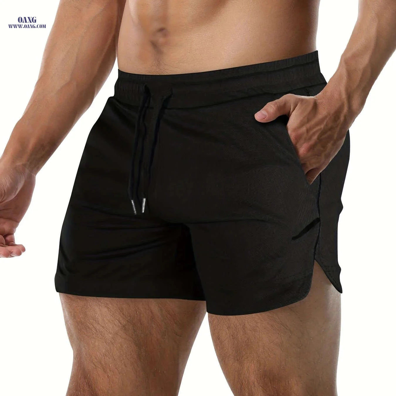 Men's Quick Drying Shorts - Elastic Waist, Comfy Design for Gym   OAXG 