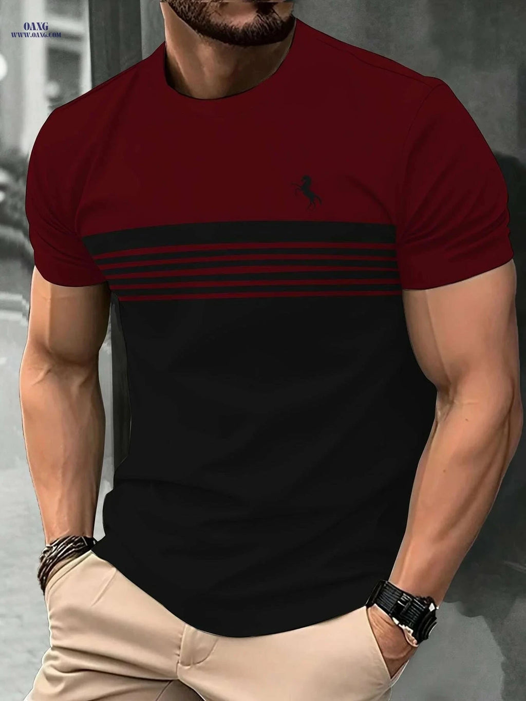 Men's Red Graphic T-Shirt - "To Success" Print, Comfortable Fit   OAXG Mixed Color / S