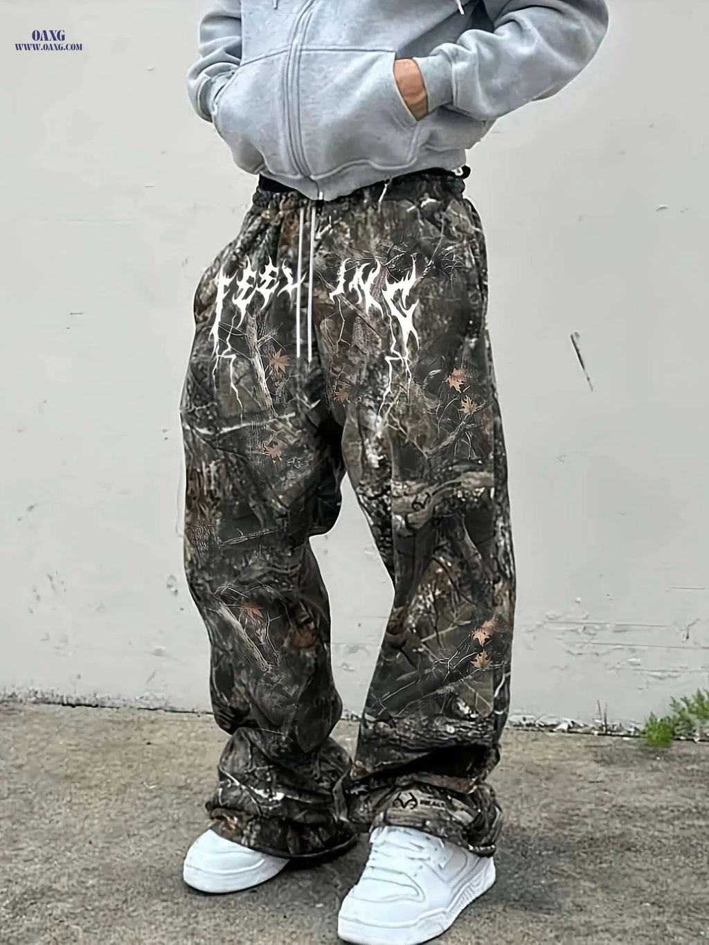 Men's Relaxed-Fit Camo Pants - Elastic Waistband for Comfort   OAXG Mixed Color / FR S