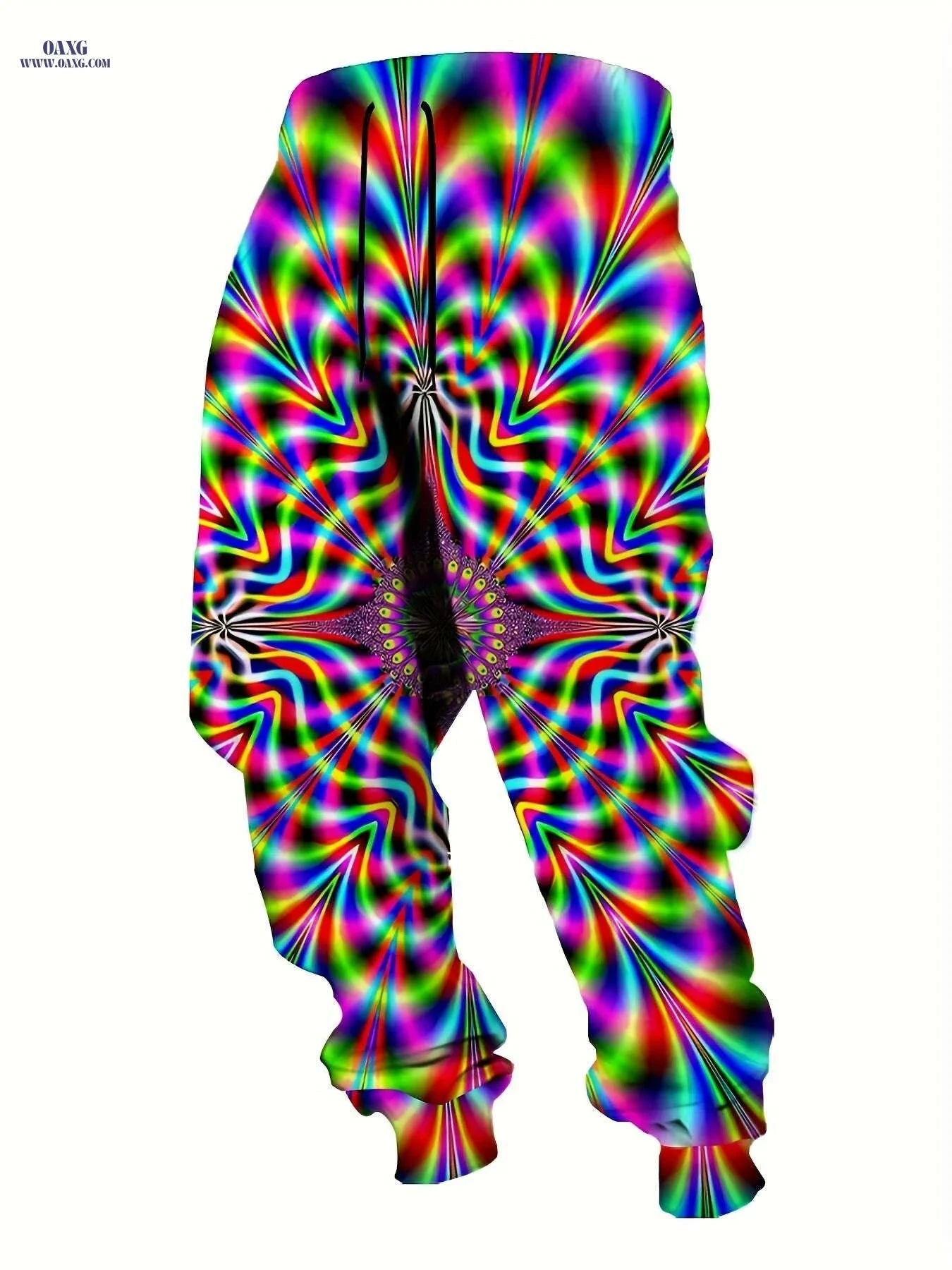 Men's Retro 3D Printed Joggers - Casual Hip-Hop Wide-Leg Style   OAXG Multicolor / S
