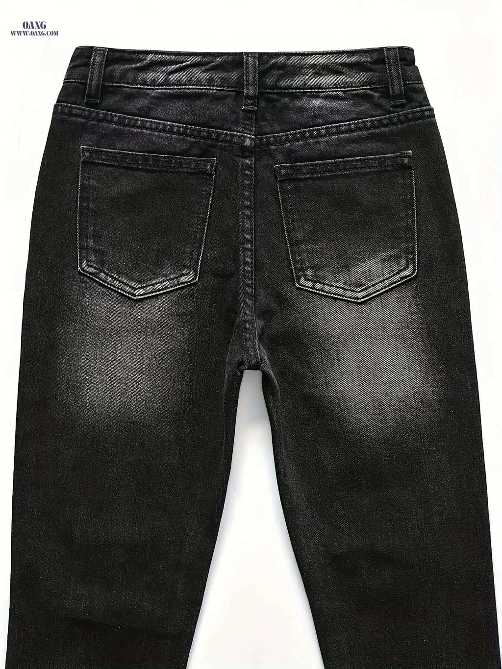 Men's Ripped Jeans - Distressed Stretch Pants for All-Season Wear   OAXG Black / S