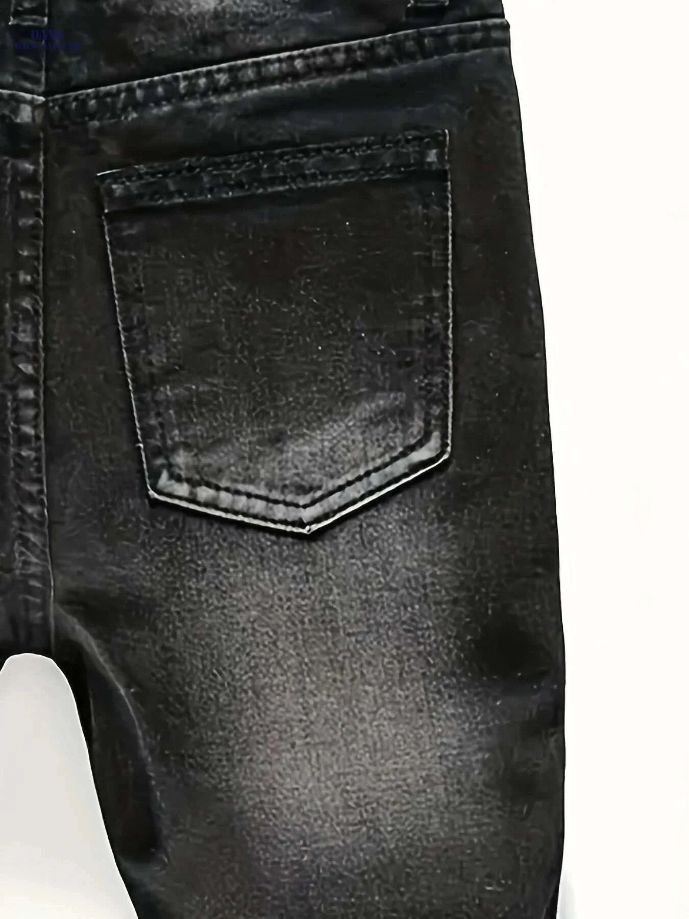 Men's Ripped Jeans - Distressed Stretch Pants for All-Season Wear   OAXG Black / S